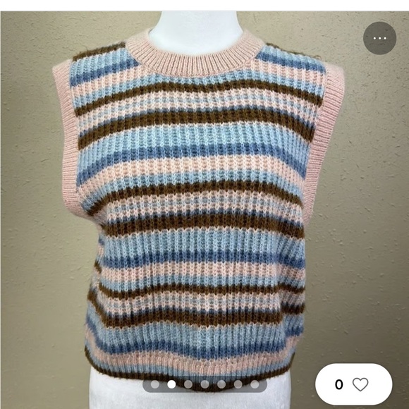 MANGO Multicoloured Knitted pastel Vest size S - Picture 5 of 6